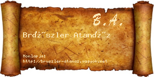 Brüszler Atanáz névjegykártya
